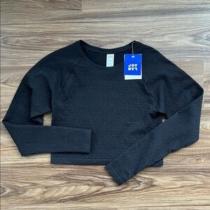 JoyLab Black Textured Long Sleeve Crop Top